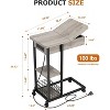 C Shaped Side Table with Charging Station - 3 of 4