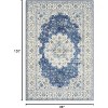Boho Vintage Rug, Washable Floral Print Low-Pile Non-Slip Rubber Backing Carpet for Living Room, Bedroom, Office, Dining - 2 of 4