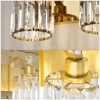 Modern Crystal Bathroom Vanity Lights Gold Bathroom Light Fixtures Crystal Vanity Shower Lights Over Mirror - image 4 of 4