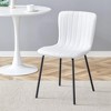 A Set of 4 White High Quality Dining Chairs with Black Metal Legs for Living Room - 4 of 4