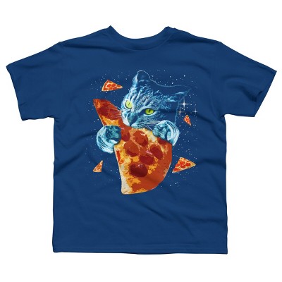 Boy's Design By Humans Pizza Cat in Space By BABYSHARK185 T-Shirt