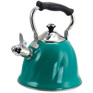 Alberton 2.3 Qt. Tea Kettle with Lid- SS Emerald Green Color Painted - 1 of 4