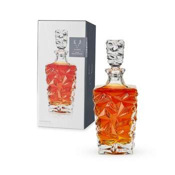 Viski Angled Wine Decanter Glass, Crystal