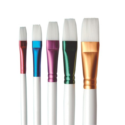 Sax Spectrum Watercolor Brushes, Flat Type, Short Handle, Assorted