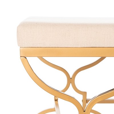 Juliet 46'' Beige Linen and Liquid Gold Rectangular Bench