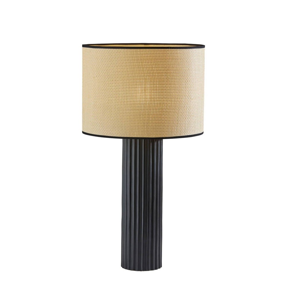 Photos - Floodlight / Street Light Adesso Primrose Large Table Lamp Black: Ceramic Base, 3-Way Rotary Switch, 