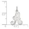 Black Bow Jewelry Sterling Silver, Sophia Collection, Small Script Initial A Pendant - 4 of 4