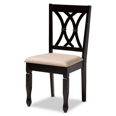 Reneau Sand and Brown Wood Cane Dining Chair Set
