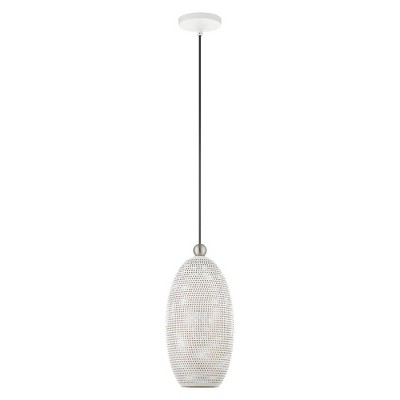 White and Brushed Nickel LED Pendant Light