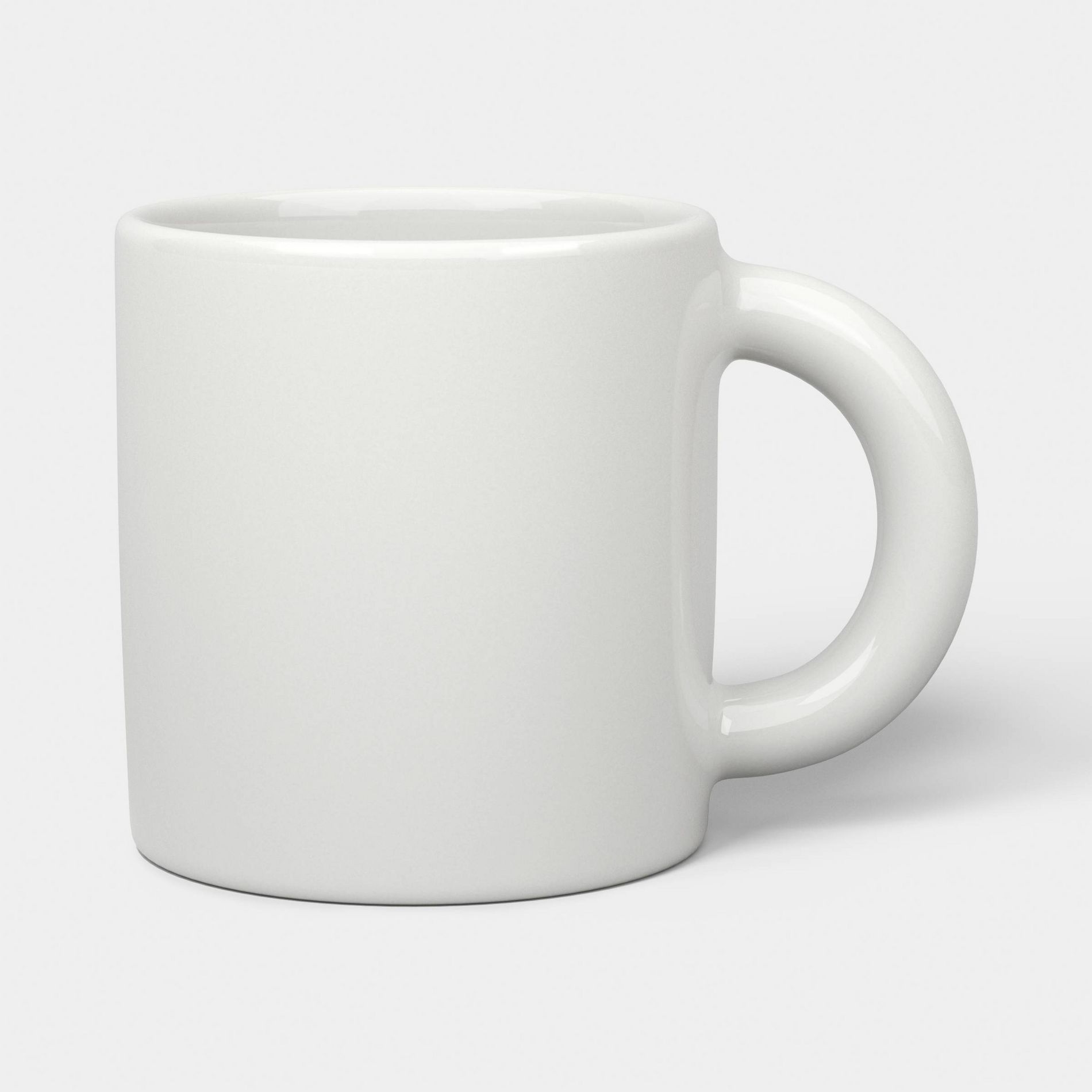 15 fl oz Stoneware Mug White Rounded Rim Cream - Room Essentials™