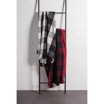 Tango Red and Black Buffalo Check Cotton Throw Blanket