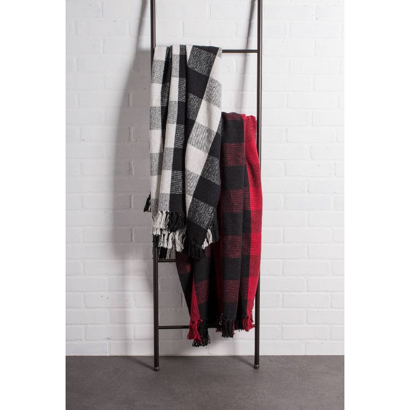 50&#34;x60&#34; Buffalo Check Throw Blanket Tango Red/Blue - Design Imports, 4 of 8