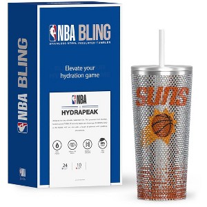 NBA Officially Licensed 25oz Stainless Steel Rhinestones Tumbler in Limited Edition Gift Box - 1 of 4