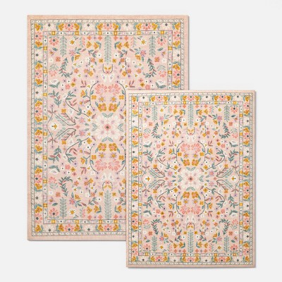 Floral Kids' Rug Pink - Pillowfort™