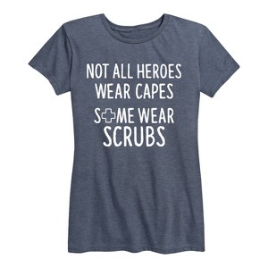 Women's - Instant Message - Not All Heroes Wear Capes Short Sleeve Graphic T-Shirt - 1 of 4