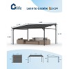Gazebo, Patio 10x10 Ft Wall Mounted Lean to - Heavy Duty Hardtop Pergola, Sloped Roof for Porch, Deck, Backyard (Dark Brown) - 4 of 4