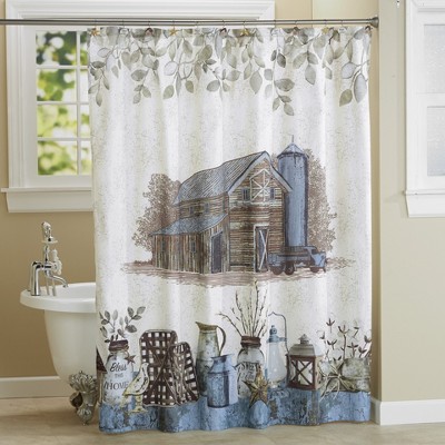 Lakeside Rustic Country Farmhouse Accent Shower Curtain with Grommet Top