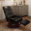 Faux Leather lounge chair with footrest and armrest, Manual Swivel Recliner for living room - 2 of 4