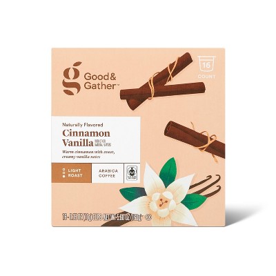 Naturally Flavored Cinnamon Vanilla Light Roast Coffee - 16ct Single Serve Pods - Good & Gather™