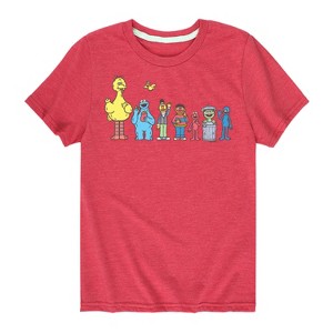 Boys' - Sesame Street - Big Bird And Friends Group Short Sleeve Graphic T-Shirt - 1 of 4