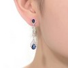 Guili Sterling Silver Rhodium/White Gold Plated Drop Earrings with Colored CZ Stones in Elegant Designs for a Sophisticated Statement Look - 2 of 3