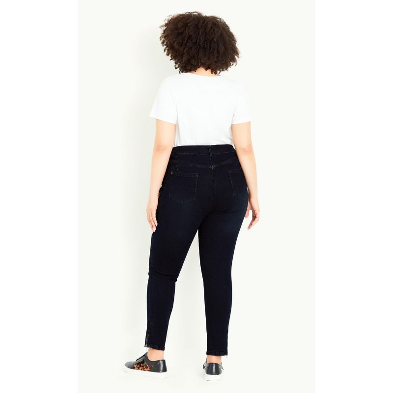 Women's Plus Size Zip Shaper Jean - dark wash | EVANS, 2 of 4