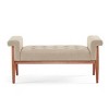 Syemin Ottomans and Benches End of Bed Bench with Button, Upholstered Linen Tufted Ottoman with Storage, Shoe Cabinet Bench, Beige, 49.25"*18.9"*22.8" - 2 of 4