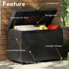 Whisen 230 Gallon Wicker Deck Box with Wheels, All-Weather Outdoor Storage - 2 of 4