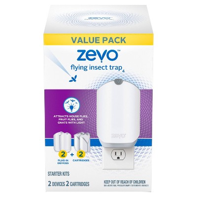 Zevo Indoor Flying Insect Trap Starter Kit For Fruit Flies Gnats And