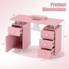 Costway Rolling Manicure Table Nail Desk with with 8 Lockable Wheels & Electric Dust Collector 3 Dust Bags Wrist Rest White/Pink/Black - 3 of 4