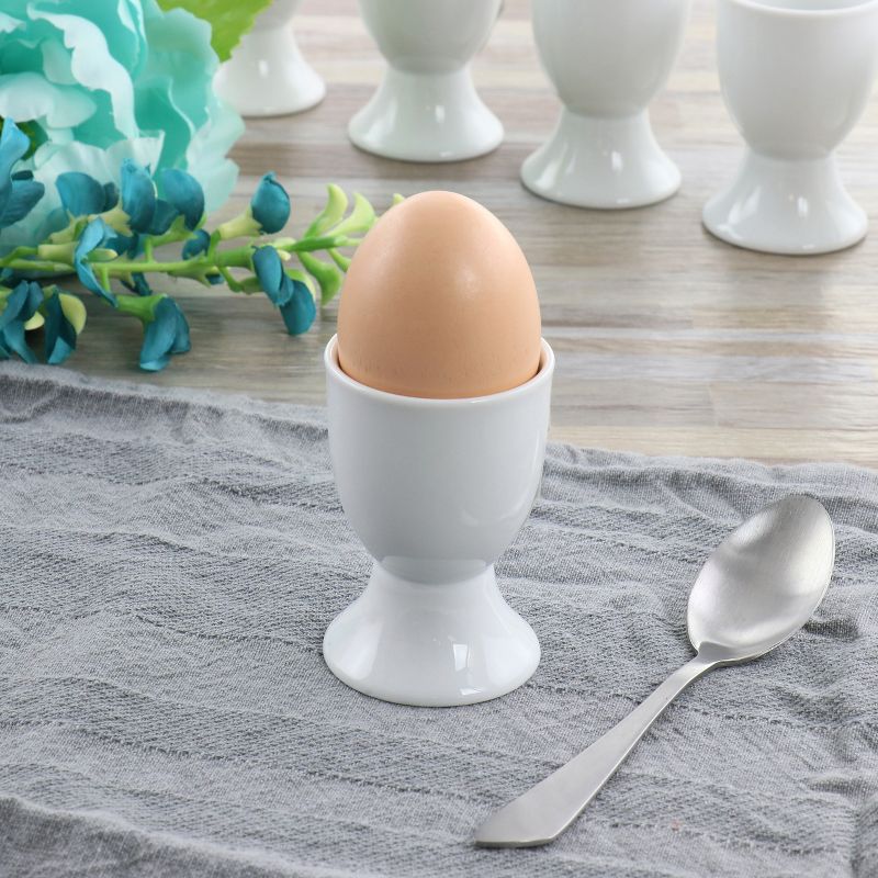 Our Table Simply White 6 Piece Porcelain Footed Egg Cups, 2 of 5
