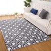 Modern Shag Area Rug Non Slip Fluffy Checkered Rug Geometric Floor Carpet - 4 of 4