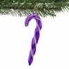 De Carlini Italian Ornaments 6.0 Inch Twisted Translucent Candy Cane With Glittered Edging Tree Ornament , Italian Mouth Blown Sweets (1PC) - 3 of 3