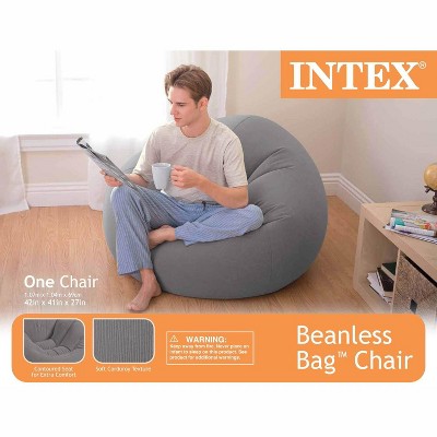 Grey Inflatable Corduroy Beanless Bag Lounge Chair
