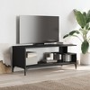 vidaXL TV Stand Black 40.2 in.x15.7 in.x16.1 in. Engineered Wood and Powder-coated Steel - 3 of 4