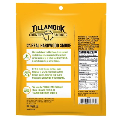 Tillamook Zero Sugar Spicy Jalape&#241;o Smoked Sausages - 4oz