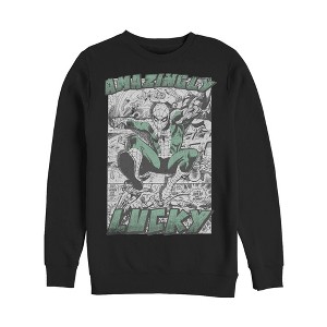 Men's Marvel St. Patrick's Day Spider-Man Vintage Amazingly Lucky Sweatshirt - 1 of 3