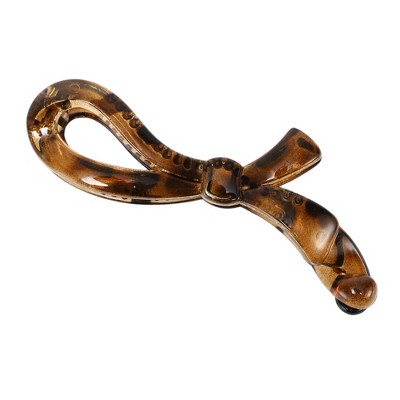 Unique Bargains Women's Fashion Ribbon Hairpin 4.09"x1.57"x0.87" Amber 1Pc