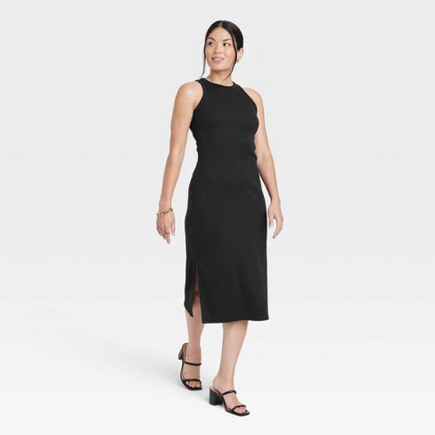 Women's Sleeveless Rib Knit Dress - A New Day™ - image 1 of 3