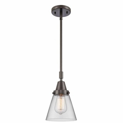 Cone - 1 Light Stem Hung Mini Pendant In Industrial Style-9.13 Inches Tall and 6 Inches Wide
