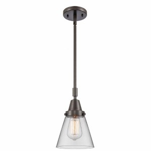 Cone - 1 Light Stem Hung Mini Pendant In Industrial Style-9.13 Inches Tall and 6 Inches Wide - 1 of 1