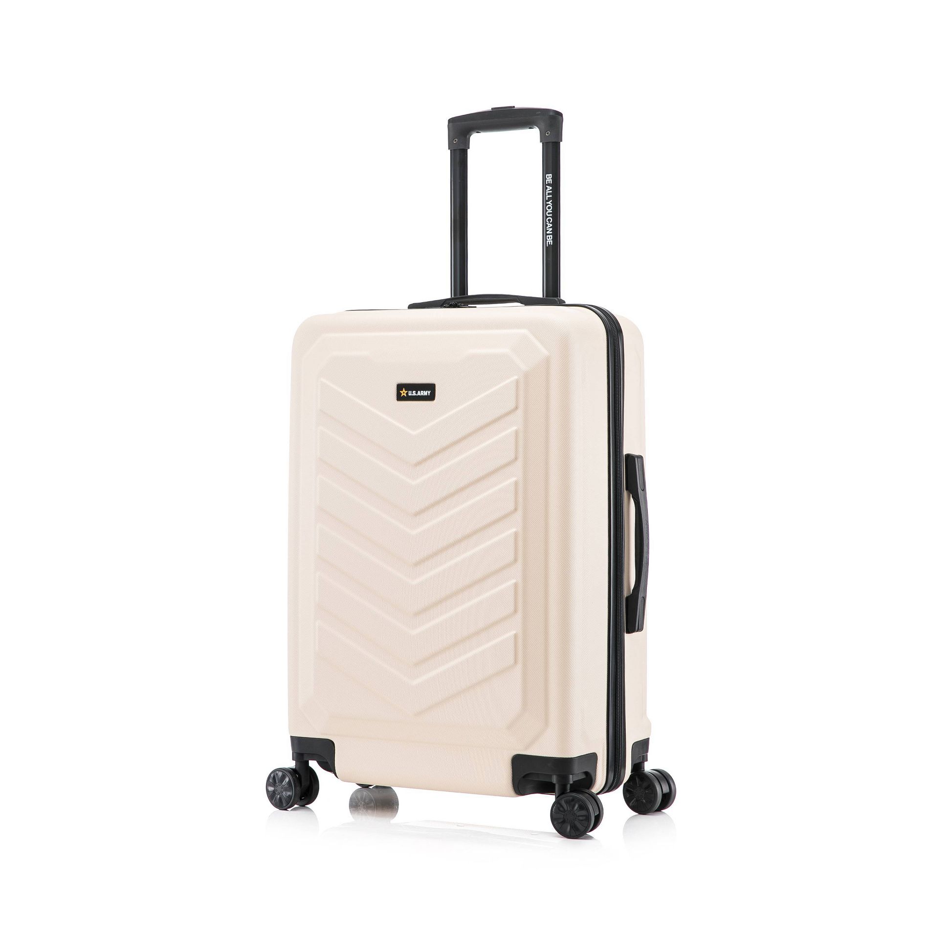 U.S. Army FOX 24" Medium Checked Hardside Suitcase - Sand