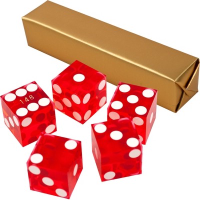 Toy Time Set of A Grade Serialized Casino Dice - Red