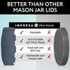 Impresa [6 Pack] Wide Mouth Mason Jar Lids - Durable Nesting Wide Mouth Canning Lids in 3 Colors - 4 of 4
