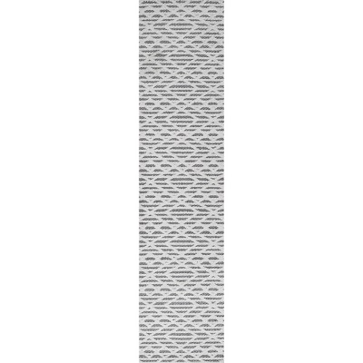 Ivory and Black Diamond Pattern Indoor/Outdoor Runner Rug