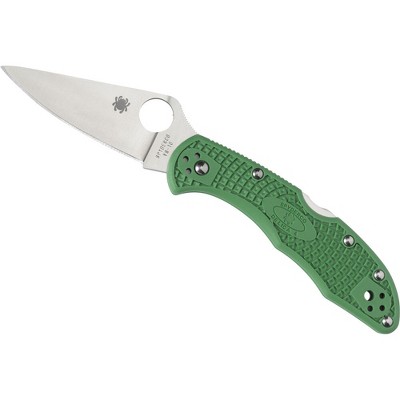 Spyderco Delica 4 Lightweight Folding Pocket Knife with 2.90" Flat-Ground Steel Blade | Non-Slip Fiberglass Reinforced Nylon Handle