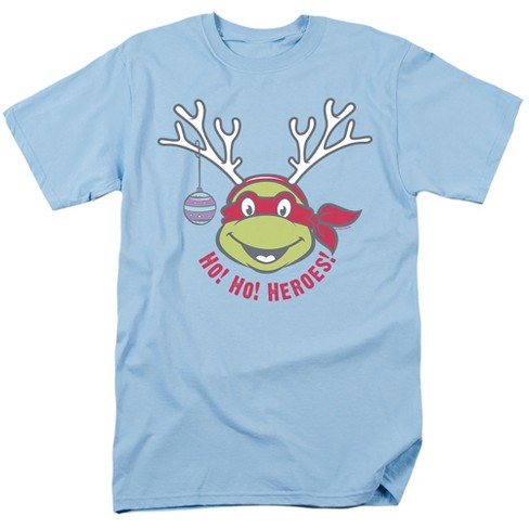 Teenage Mutant Ninja Turtles Ho Ho Heroes Christmas Reindeer Adult T-Shirt, Light Blue, Small - image 1 of 4