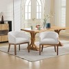 INFURNIC Dining Chairs Mid Century Modern Upholstered Barrel Chairs with Wooden Legs for Kitchen Dining Room Accent, Beige, 23"*24.8"*27.9" - 3 of 4