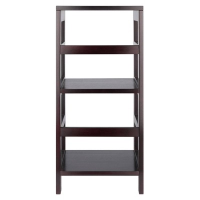 Espresso Finish Traditional Wooden 2-Tier Narrow Bookshelf
