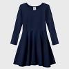 City Threads Girls Soft Jersey 100% Cotton Long Sleeve Skater Dress - USA-Made Twirly Dress for Toddlers/Kids - 3 of 4